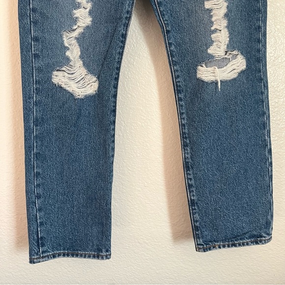 Levi’s Wedgie Straight Dark Wash Distressed Jeans NWT Size 29 - Picture 9 of 12